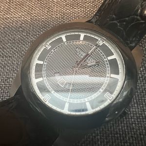 Kenneth Cole Reaction Black Leather Chronograph